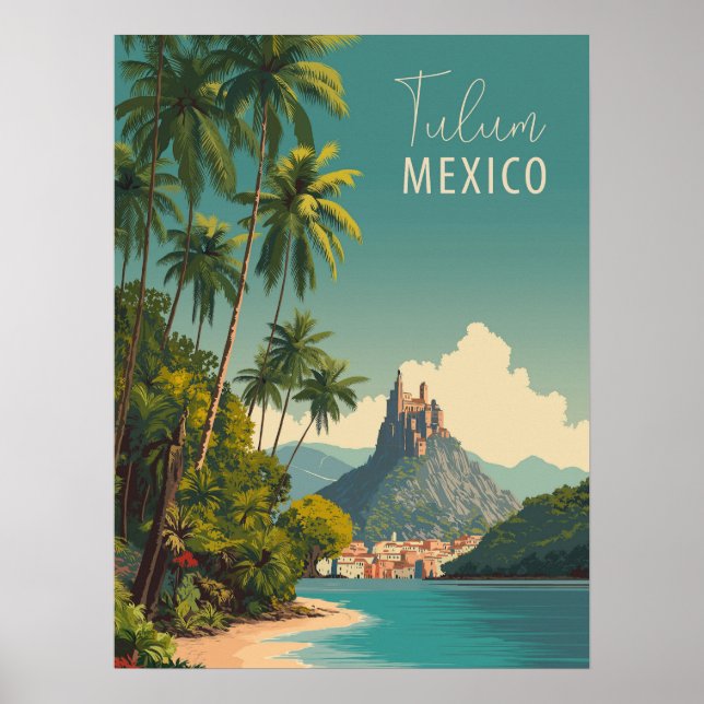 Póster Viaje de Tulum México (Frente)