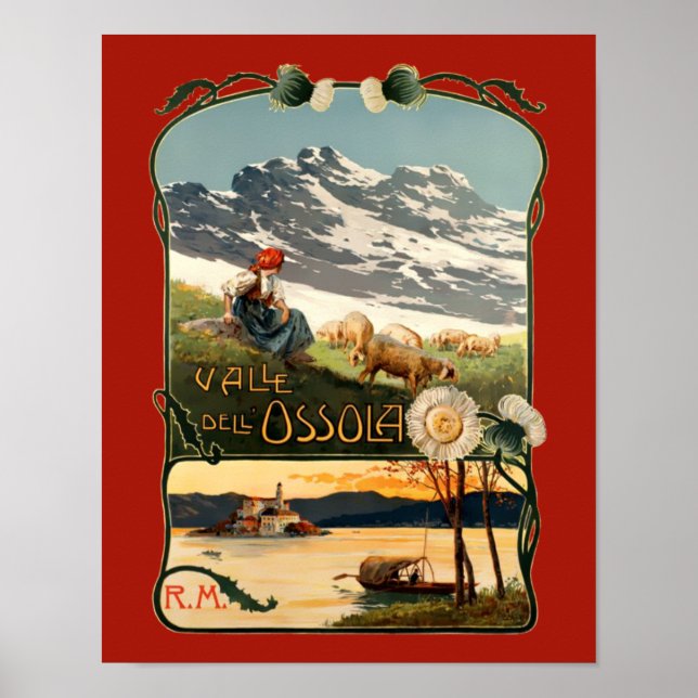 Póster Viaje de turismo Art Nouveau Suiza (Frente)