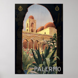 Póster Viaje de turismo por Palermo Sicilia