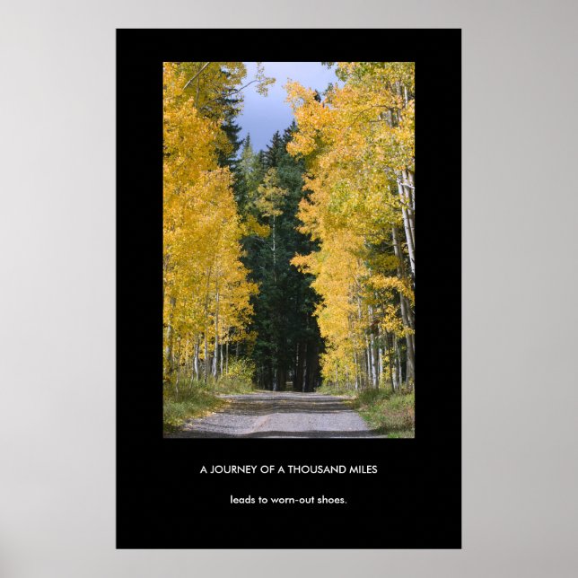 Póster Viaje de un poster desmotivacional de mil millas (Frente)