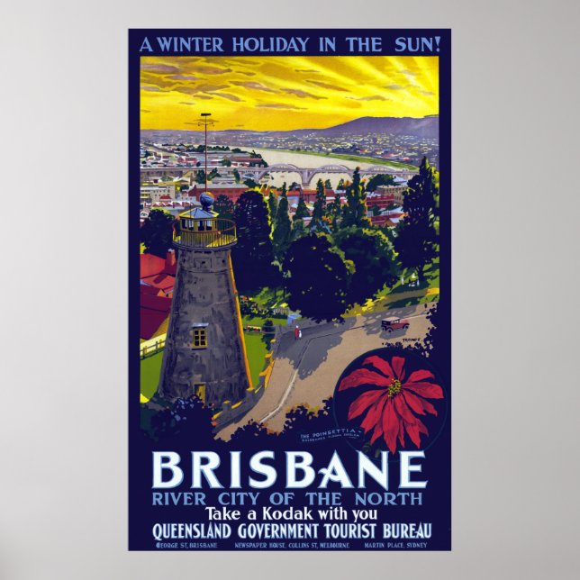 Póster Viaje de vacaciones de invierno en Brisbane (Frente)