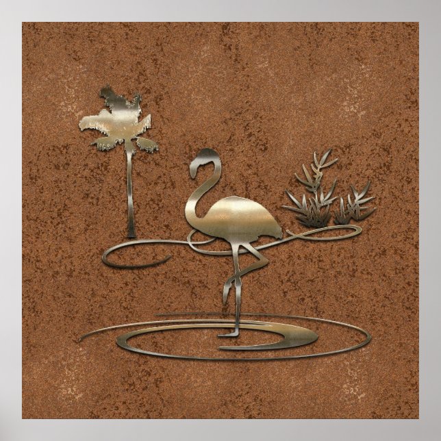 Póster Viaje de vacaciones de oro retro (Frente)