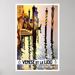 Póster Viaje de Venecia Lido Italia