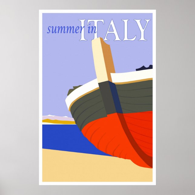 Póster Viaje De Verano Vintage En Italia (Frente)