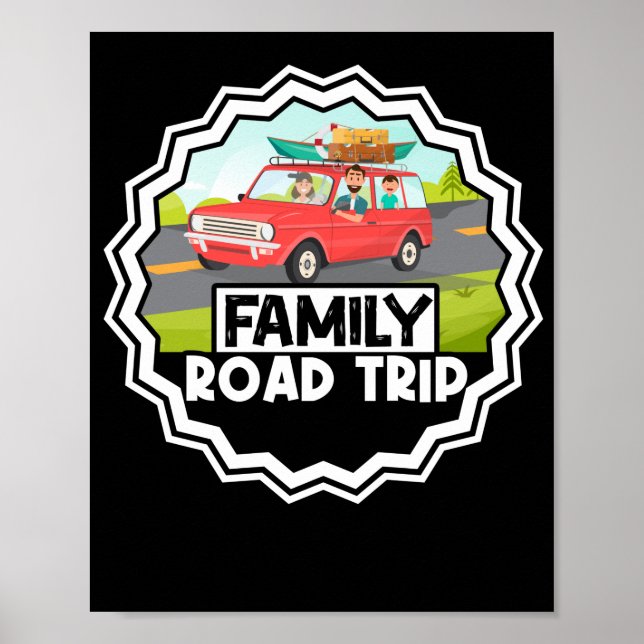 Póster Viaje de Viaje por Carretera Familia Vacaciones co (Frente)