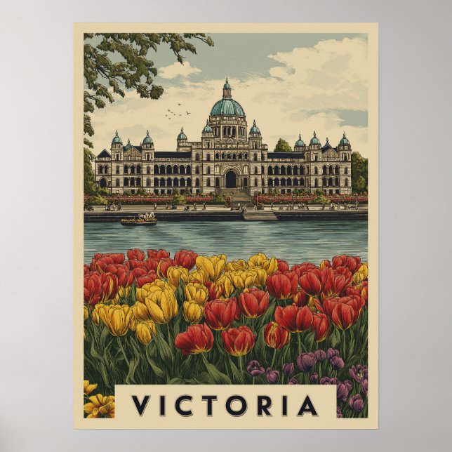 Póster Viaje de Victoria British Columbia (Frente)