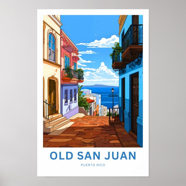 Póster Viaje de Viejo San Juan Puerto Rico (Frente)