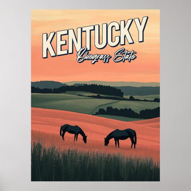 Póster Viaje de Vintage Kentucky (Frente)