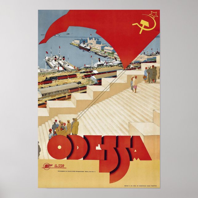 Póster Viaje de Vintage Odessa (Frente)