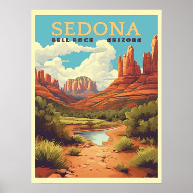 Póster Viaje de Vintage Sedona Arizona (Frente)