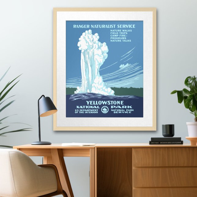 Póster Viaje de Vintage Yellowstone WPA (Yellowstone)