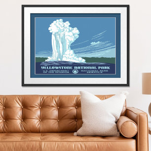 Póster Viaje de Vintage Yellowstone WPA