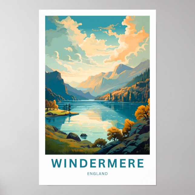 Póster Viaje de Windermere England (Frente)