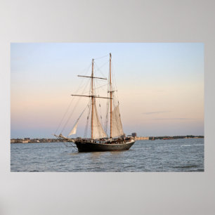 Póster Viaje del barco del río Hudson