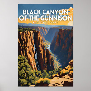 Póster Viaje del cañón negro del parque nacional Gunnison