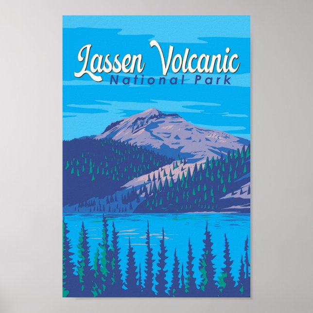 Póster Viaje del Ilustracion del Parque Nacional Volcánic (Frente)