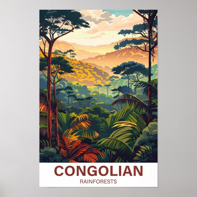Póster Viaje del Ilustracion tropical congoleño (Frente)
