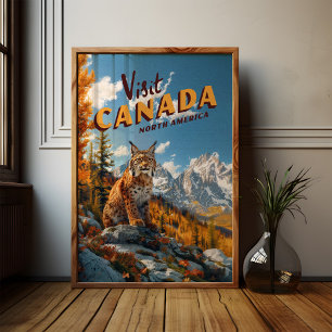 Póster Viaje del Lince de Canadá Vintage