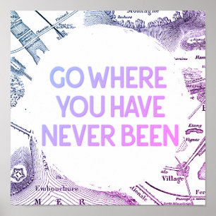 Póster Viaje del mapa de exploración de aventuras de époc