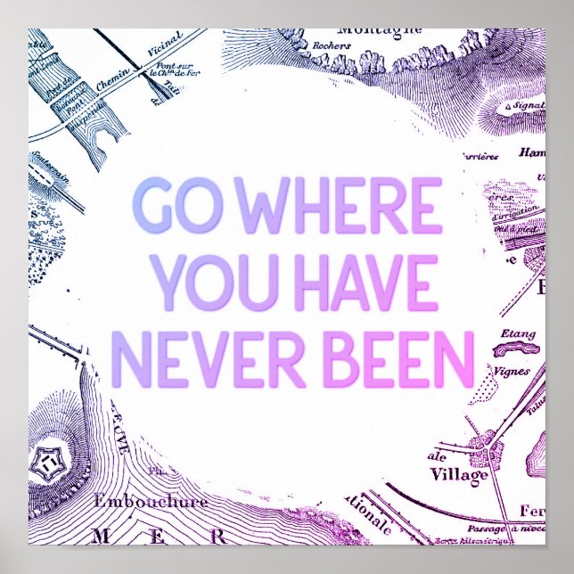 Póster Viaje del mapa de exploración de aventuras de époc (Frente)