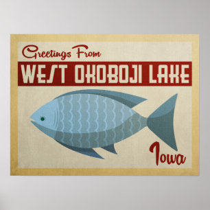 Póster Viaje del oeste del vintage de los pescados del