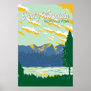 Póster Viaje del Parque Nacional de las Montañas Rocosas