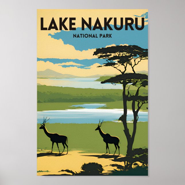 Póster Viaje del Parque Nacional Lake nakuru (Frente)