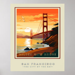 Póster Viaje del puente Golden Gate de San Fran