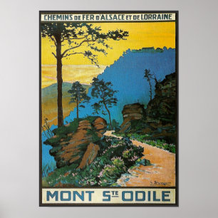 Póster Viaje del St. Odile de Mont del vintage