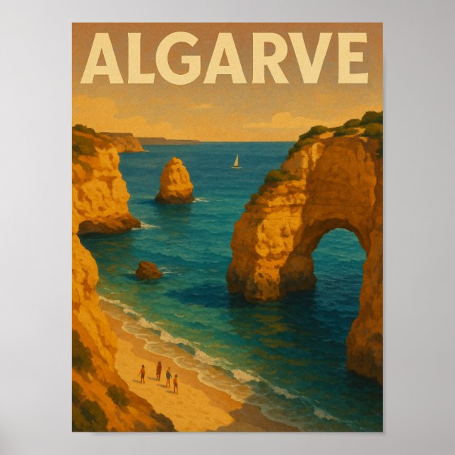 Póster Viaje del Viejo Algarve Retro (Frente)