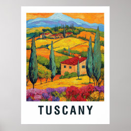 Póster Viaje del Viñedo Toscana