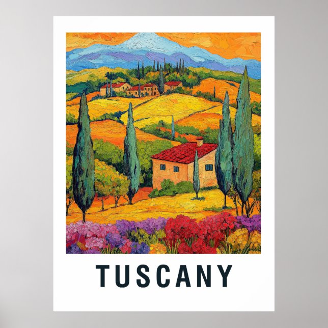 Póster Viaje del Viñedo Toscana (Frente)
