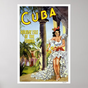 Póster Viaje del vintage, Cuba