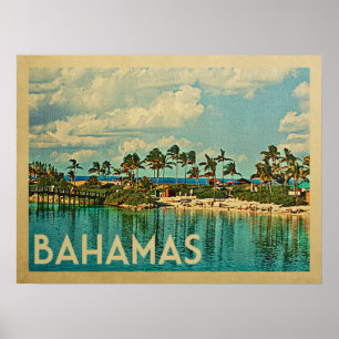 Póster Viaje del vintage de Bahamas