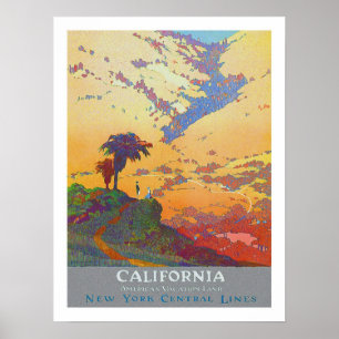 Póster Viaje del vintage de California