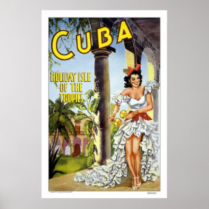 Póster Viaje del vintage de Cuba