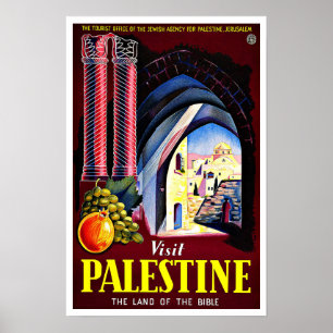 Póster Viaje del vintage de Palestina de la visita