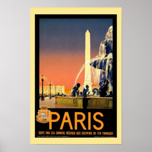 Póster Viaje del vintage de París
