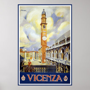 Póster Viaje del vintage de Vicenza Italia