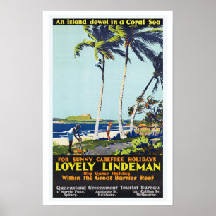 Póster Viaje del vintage del ~ de Australia del mar de