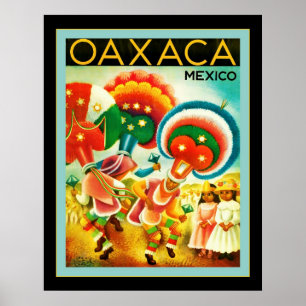Póster Viaje del vintage del ~ de México del ~ de Oaxaca