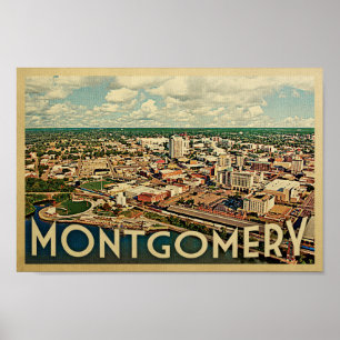 Póster Viaje del vintage del poster de Montgomery Alabama