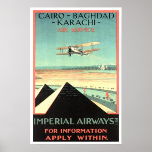 Póster Viaje del vintage, Imperial Airways
