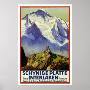 Póster Viaje del vintage, Interlaken