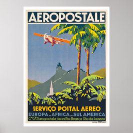 Póster Viaje en aeródromo de época