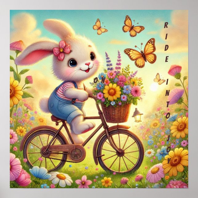 Póster Viaje En Alegría - Bicicleta Bunny (Frente)