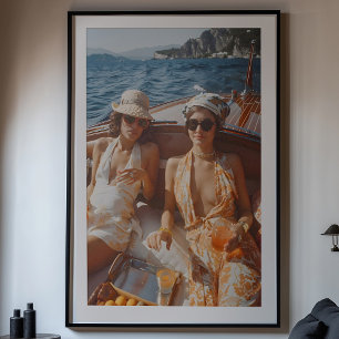 Póster Viaje en Barco Clásico con Encanto Mediterráneo Vi