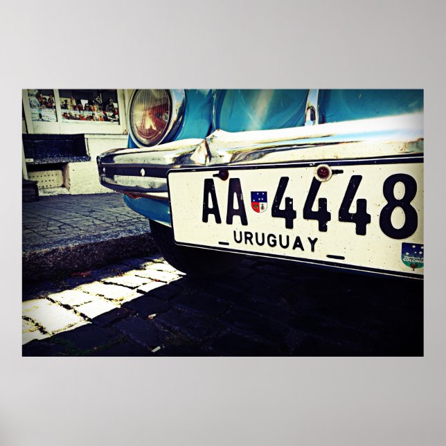 Póster Viaje en coche Uruguay por América del Sur (Frente)