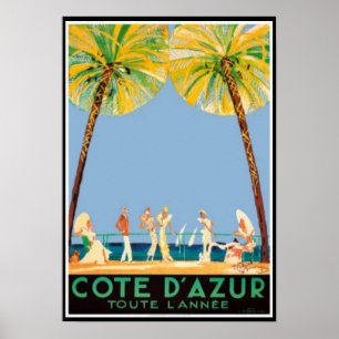 Póster Viaje en Costa Azul