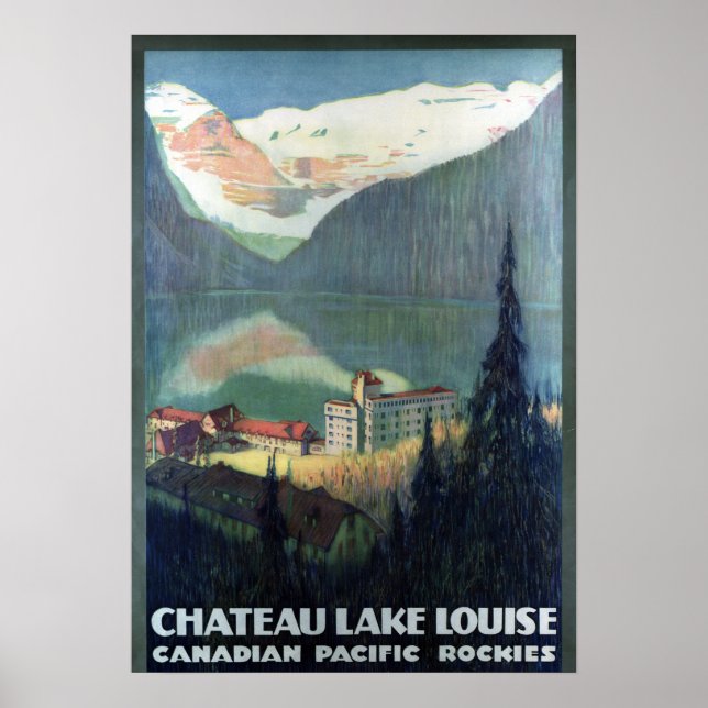 Póster Viaje en el lago Louise de las rocas canadienses (Frente)